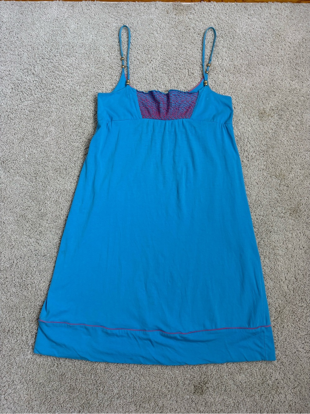 VINTAGE Women's LILLY PULITZER Blue & Pink DRESS INTIMATES Sleep Gown CHEMISE